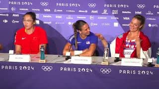 Valarie Allman Wins Discus Gold For USA Press Conference [upl. by Genie61]