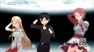 MMD  Monster  Asuna  Kirito  Lisbeth  Silica [upl. by Aredna402]