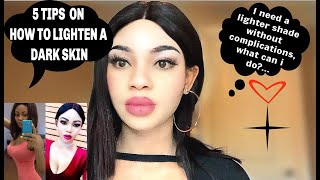 5 TIPS ON HOW TO LIGHTEN A DARK SKIN  SKIN BLEACHING amp HOME REMEDY  skincare secrets [upl. by Nahseez]