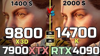 9800X3D 7900XTX vs i714700K  RTX 4090 – Which Build Offers Better Value 9800x3d 1440p gaming [upl. by Ramses]