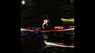 Kayaks light up canals in Denmark for Saint Lucias Day shorts [upl. by Freud910]