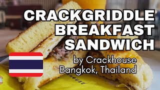 quotCrackGriddlequot Sausage Egg and Cheese Pancake Breakfast Sandwich │📍Crackhouse Bangkok Thailand [upl. by Rivers]