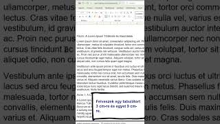 Gyors segítség  Ms Word Tabulátor beállítása [upl. by Avad]