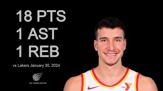 Bogdan Bogdanovic 18 pts 1 ast 1 reb vs Lakers  January 30 2024 [upl. by Ynove]