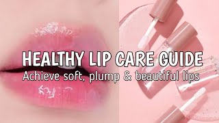 HOW TO ACHEIVE PLUMP SOFT SHINY AND BEAUTIFUL LIPS  LIP CARE GUIDE  noordiaries  aesthetic [upl. by Nyledam89]