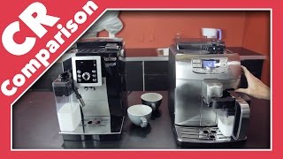 DeLonghi Magnifica S Cappuccino Smart vs Saeco Intelia Deluxe Cappuccino  CR Comparison [upl. by Ailehc]