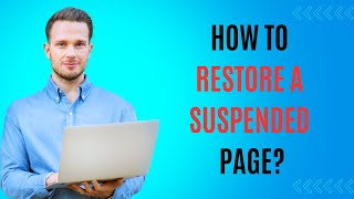 How to restore a suspended Page  Page has been unpublished and suspended 2024 update [upl. by Melentha]