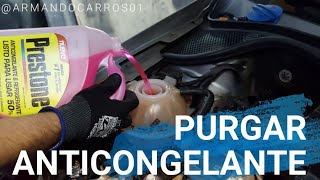 Como purgar anticongelante y cambiar todo el liquido refrigerante de un carro VW  Armando Carros [upl. by Ddene]