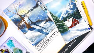 Painting Snowy Landscapes  Christmas Paintstream [upl. by Ursulina]