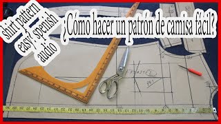 ¿Cómo hacer un patrón de camisa fácil  ¿Cómo hacer patrón de camisa paso a paso [upl. by Noyerb]