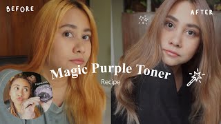 How i fix my brassy orange hair at home with homemade purple toner Works like MAGIC [upl. by Reseta93]