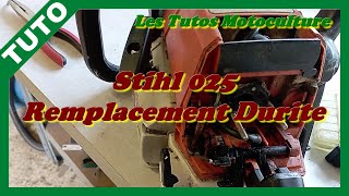 Tronconneuse Stihl 025  MS250  Remplacement durite aspiration essence [upl. by Alford]