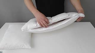 Baffled compartment puff down feather foam pillow [upl. by Ycnalc162]