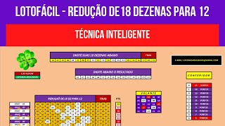 𝐋𝐎𝐓𝐎𝐅𝐀𝐂𝐈𝐋  𝐑𝐄𝐃𝐔ÇÃ𝐎 𝐃𝐄 𝟏𝟖 𝐃𝐄𝐙𝐄𝐍𝐀𝐒 𝐏𝐀𝐑𝐀 𝟏𝟐  TÉCNICA INTELIGENTE PARA ESTAR GANHANDO NA LOTOFACIL [upl. by Nessaj]