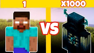 Herobrine Vs 1000 Worden Fight Between Minecraft Gameplay [upl. by Rollet712]