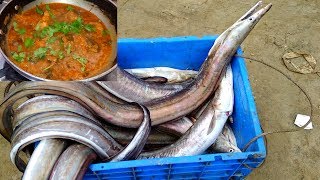 Market To Kitchen  Eel Fish Curry Recipe 2017  Cooking Eel Fish Gravy  Village Food 2017 [upl. by Eltrym]