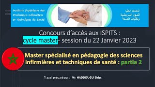 Master spécialisé en pédagogie des sciences infirmières et techniques de santé  partie 2 [upl. by Mame805]