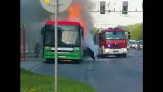 Pożar autobusu w Lublinie na al Kraśnickiej [upl. by Annohsak]