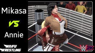 WWE2K22 Mikasa VS Annie  The Female Titan Has Arrived [upl. by Hoban]