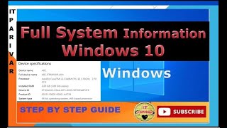 How to check computer laptop or system full Information [upl. by Cherry]