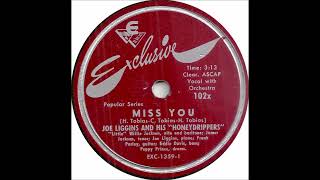 Joe Liggins and his Honeydrippers  Miss You  Exclusive 102  1949 [upl. by Ha]