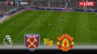 🔴LIVE  West Ham United vs Manchester United  Premier League 2425  PES Game Simulation [upl. by Maram31]