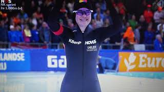 NK allround en sprint schaatsen Thialf Heerenveen februari jaar 2024 vrouwen 1000 meter [upl. by Niemad239]