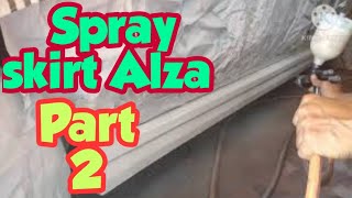 Cara cara spray skirting kereta diy  skirting alza mofaz painting [upl. by Zandra631]