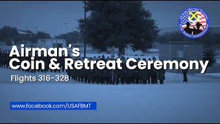 USAF BMT Airmans Coin and Retreat Ceremony Flights 316328  May 1 2024 [upl. by Nivlag]