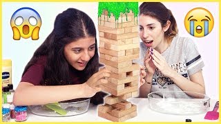 Jenga Slime Challenge Kötü Malzemeli Slaym Dila Kent [upl. by Trebuh828]