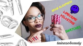 ALIEXPRESS lime crimes velvetines  swatchesrevues tainasobeauty [upl. by Ledba]