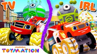 Blazes SUPER Wheel Transformation IRL 🛞 w AJ  Blaze and the Monster Machines Toys  Toymation [upl. by Arres377]