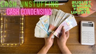 CASH UNSTUFFING  CASH CONDENSING  AUGUST SINKING FUNDS UPDATE  UK CASH STUFFING [upl. by Ingunna12]