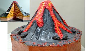 How To Make Volcano Model For School Project  Inside Of Volcano  Simple And Easy Projects [upl. by Ecyarg171]