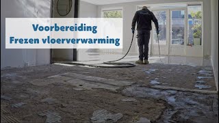 Ruwe vloer glad maken infrezen vloerverwarming [upl. by Nelson201]