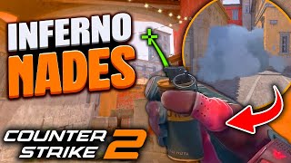 CS2 Inferno Nades You MUST Learn  Essential Smokes Molotovs Flashes Guide [upl. by Desireah]