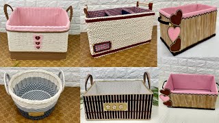 5 Diy Basket Diy Storage Basket Handmade Organizer Basket سبت منظم يدوي [upl. by Edlihtam806]