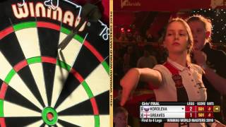 2016 Winmau World Masters Girls Final Koroleva vs Greaves [upl. by Akemeuwkuhc]