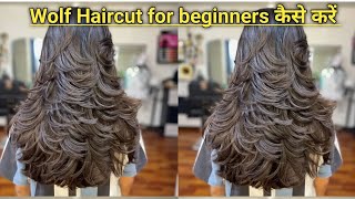 How To Do Wolf Haircut Multiple Layer haircut for beginners कैसे करें explain kiya aapko tutorial [upl. by Netsuj]