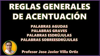 Reglas Generales de Acentuación Palabras agudas graves esdrújulas y sobreesdrújulas [upl. by Annaili404]