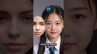 Face swap in Adobe Photoshop adobephotoshop graphicdesign tutorial editing tipsandtricks [upl. by Naitsabas377]