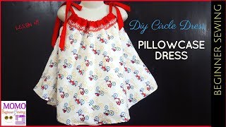 EASIEST PILLOW CASE DRESS sewing for beginners flower girl dress sundress christening dress [upl. by Fesoy456]