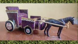 How to make horse chariot with pvc pipe  Horse cart mini  India chariot Rath Baggi [upl. by Tana474]