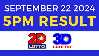 5pm Lotto Result Today September 22 2024  PCSO Swertres Ez2 [upl. by Yderf]