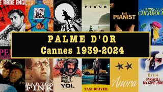 Palme dOr Winners  Cannes Film Festival  Film History  1939 to 2024  Easy to Read List [upl. by Atilek813]