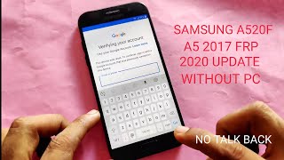 Samsung A520F A5 2017 FRP Bypass Latest Update 2020 Without PC [upl. by Hulbard874]