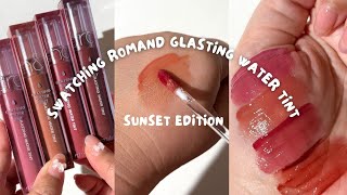 Swatching Romand Glasting Water Tint Sunset Edition [upl. by Syhr]