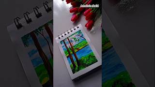 Landscape painting✨🎨artasthetic painting artshorts vira [upl. by Blunk]