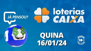 Resultado da Quina  Concurso nº 6342  16012024 [upl. by Nylarat]