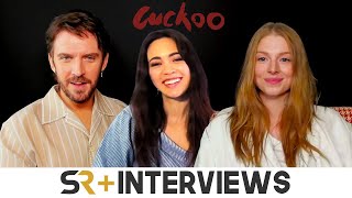 Hunter Schafer Dan Stevens amp Jessica Henwick Gush Over Demented New Horror Movie Cuckoo [upl. by Adnawyek519]